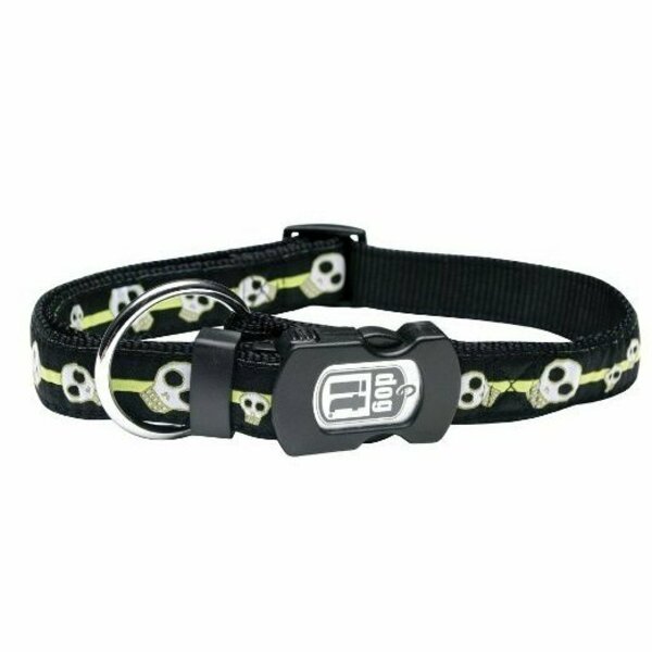 Dogit Adj Collar Skulls Lime/Black Lg A130